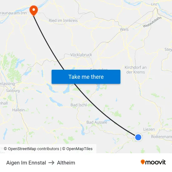 Aigen Im Ennstal to Altheim map