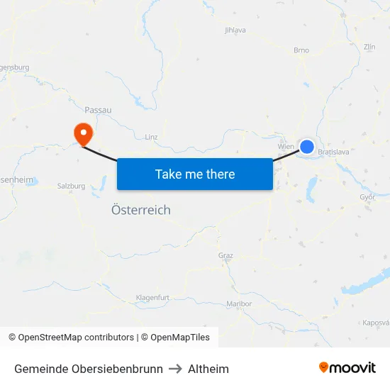 Gemeinde Obersiebenbrunn to Altheim map