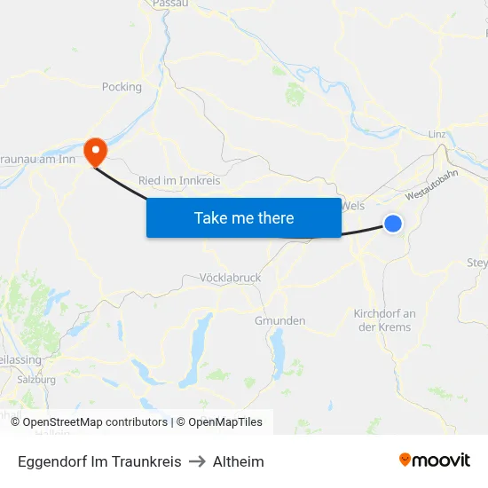 Eggendorf Im Traunkreis to Altheim map