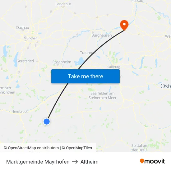 Marktgemeinde Mayrhofen to Altheim map