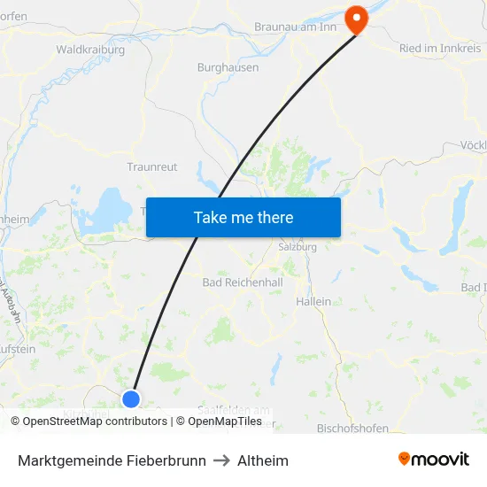 Marktgemeinde Fieberbrunn to Altheim map