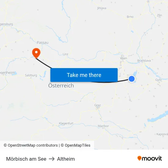 Mörbisch am See to Altheim map