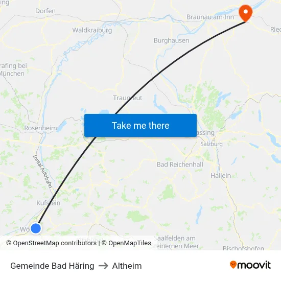 Gemeinde Bad Häring to Altheim map