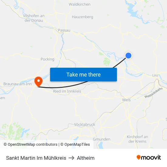 Sankt Martin Im Mühlkreis to Altheim map