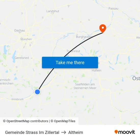 Gemeinde Strass Im Zillertal to Altheim map