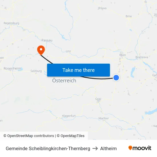 Gemeinde Scheiblingkirchen-Thernberg to Altheim map