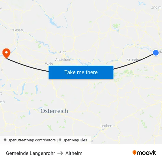 Gemeinde Langenrohr to Altheim map