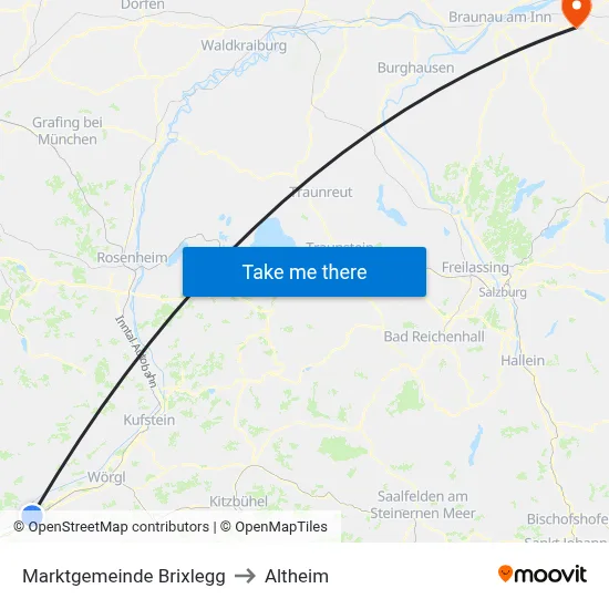 Marktgemeinde Brixlegg to Altheim map