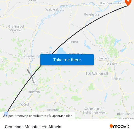 Gemeinde Münster to Altheim map