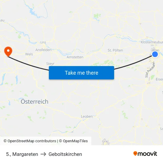 5., Margareten to Geboltskirchen map
