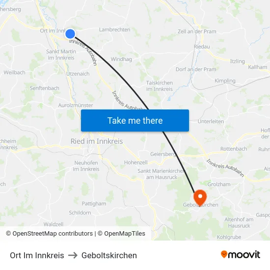 Ort Im Innkreis to Geboltskirchen map