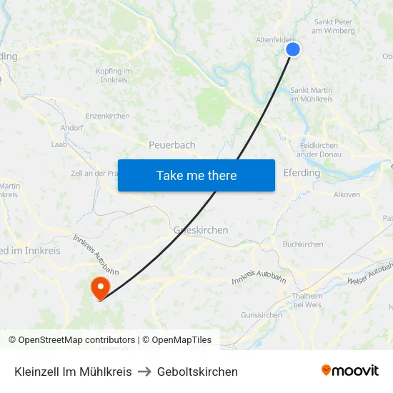 Kleinzell Im Mühlkreis to Geboltskirchen map