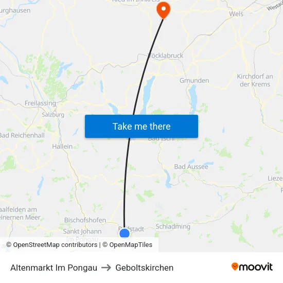 Altenmarkt Im Pongau to Geboltskirchen map