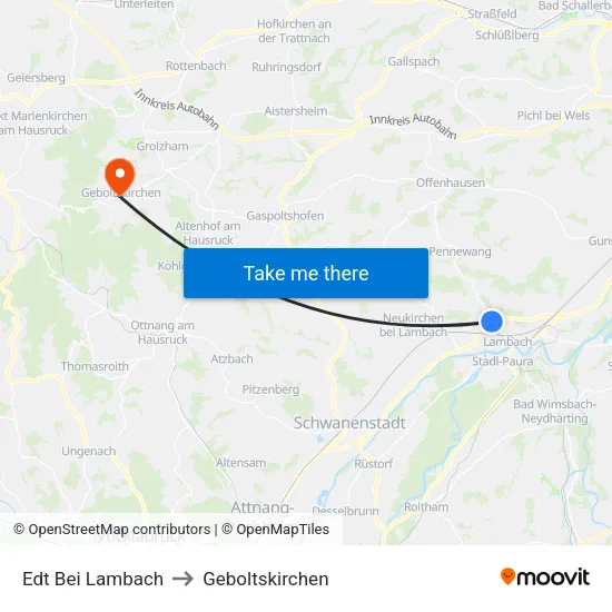 Edt Bei Lambach to Geboltskirchen map