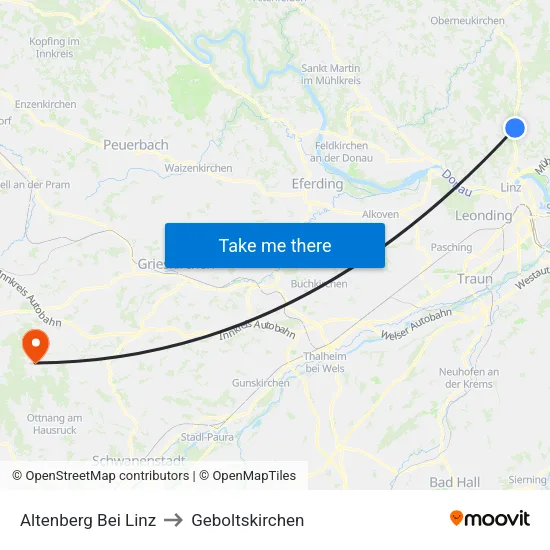 Altenberg Bei Linz to Geboltskirchen map