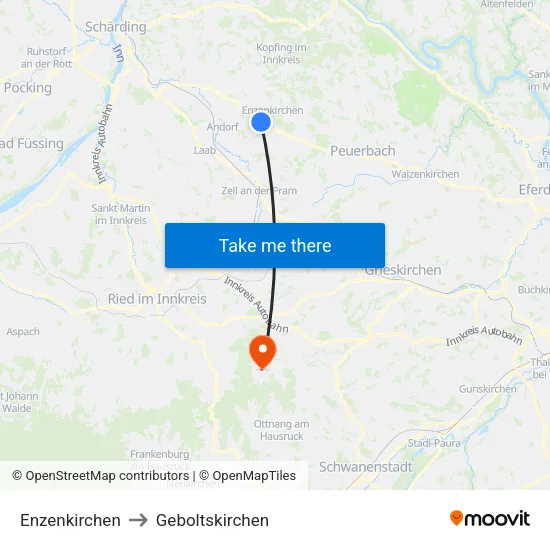 Enzenkirchen to Geboltskirchen map
