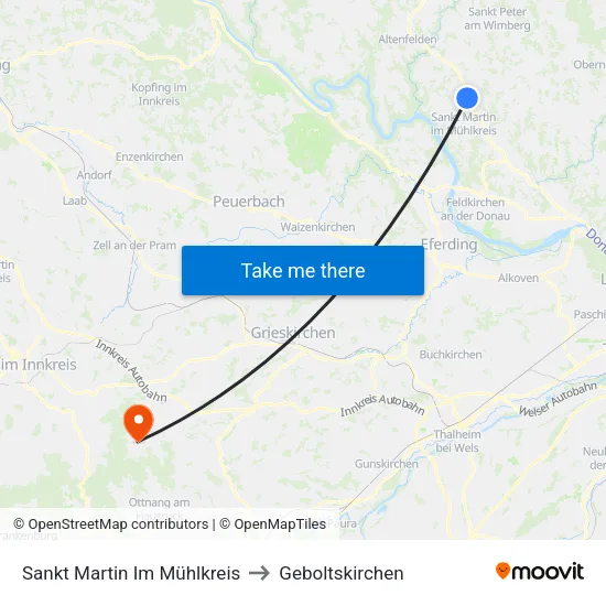 Sankt Martin Im Mühlkreis to Geboltskirchen map