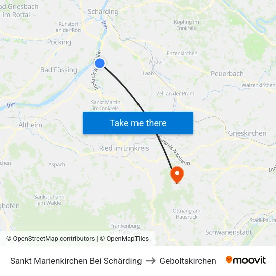 Sankt Marienkirchen Bei Schärding to Geboltskirchen map