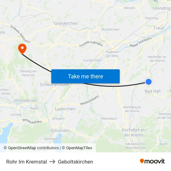 Rohr Im Kremstal to Geboltskirchen map