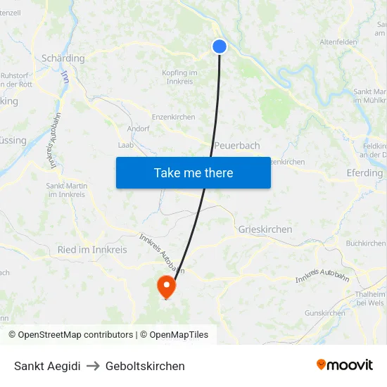 Sankt Aegidi to Geboltskirchen map