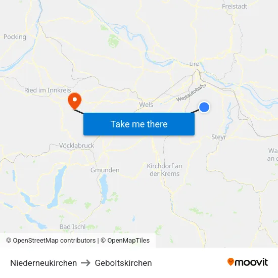 Niederneukirchen to Geboltskirchen map