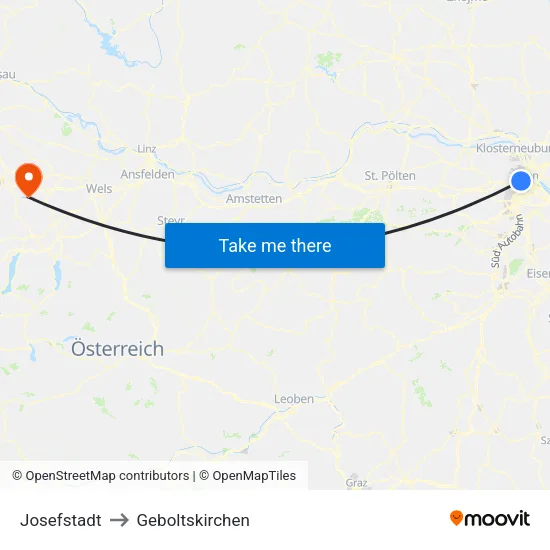 Josefstadt to Geboltskirchen map