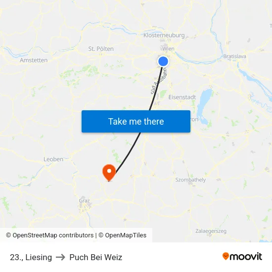 23., Liesing to Puch Bei Weiz map
