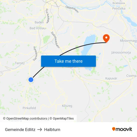 Gemeinde Edlitz to Halbturn map