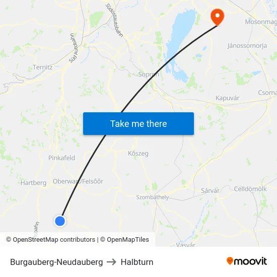 Burgauberg-Neudauberg to Halbturn map