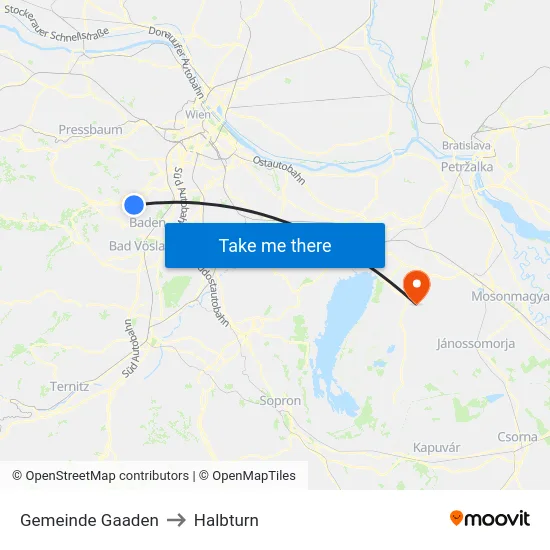 Gemeinde Gaaden to Halbturn map