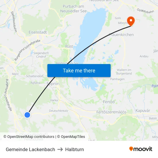 Gemeinde Lackenbach to Halbturn map