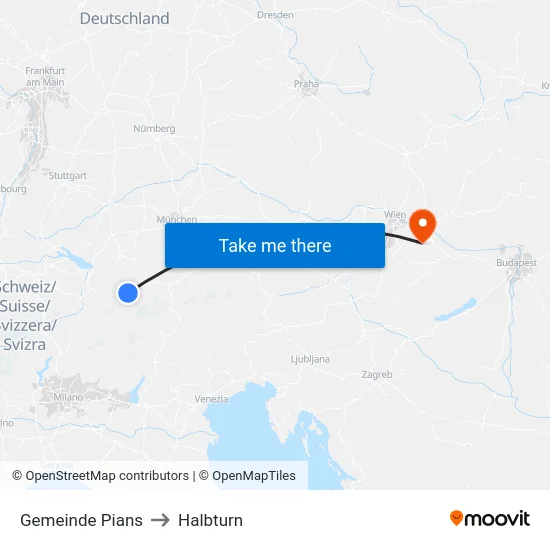Gemeinde Pians to Halbturn map