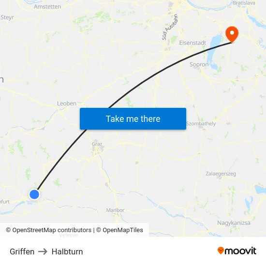 Griffen to Halbturn map