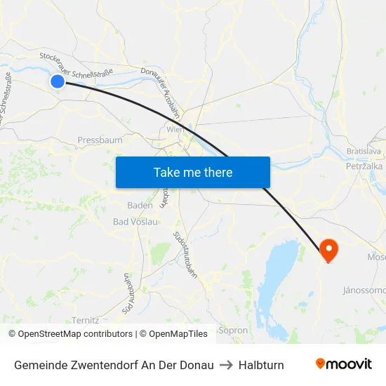 Gemeinde Zwentendorf An Der Donau to Halbturn map