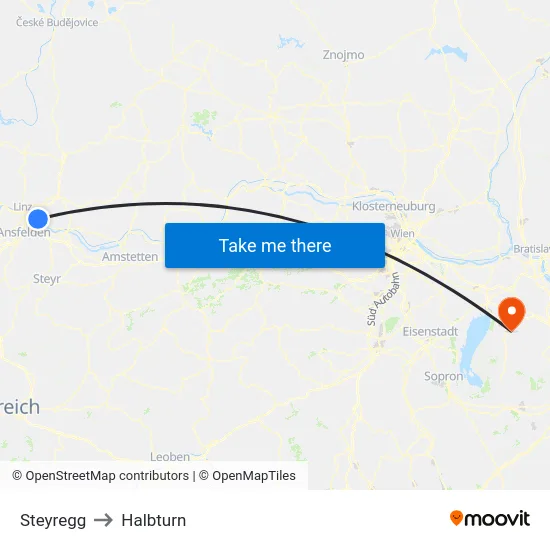 Steyregg to Halbturn map