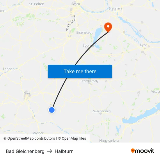 Bad Gleichenberg to Halbturn map