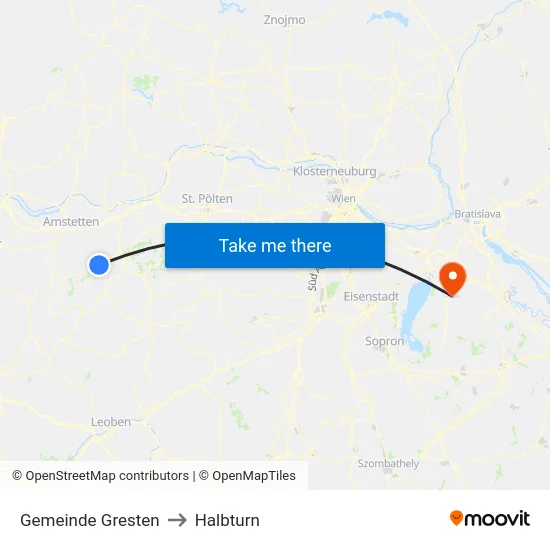 Gemeinde Gresten to Halbturn map