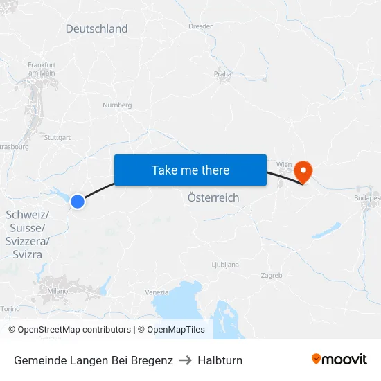 Gemeinde Langen Bei Bregenz to Halbturn map