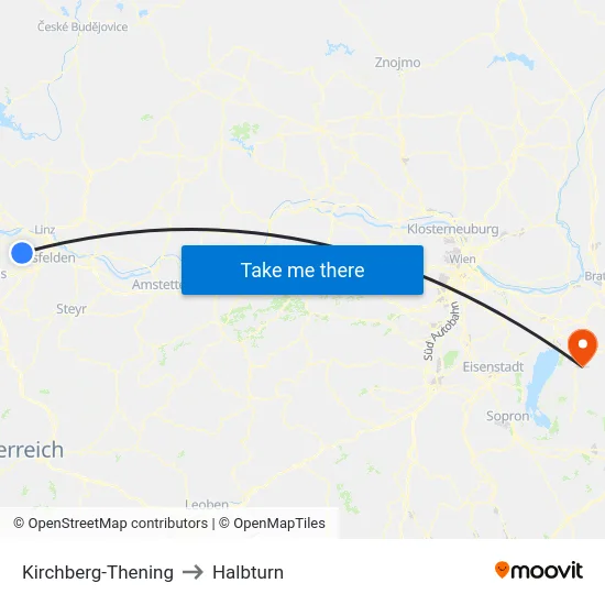 Kirchberg-Thening to Halbturn map