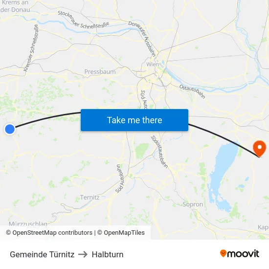 Gemeinde Türnitz to Halbturn map