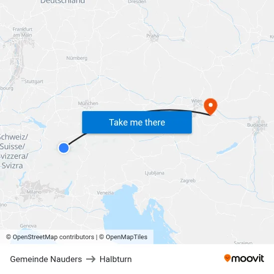 Gemeinde Nauders to Halbturn map