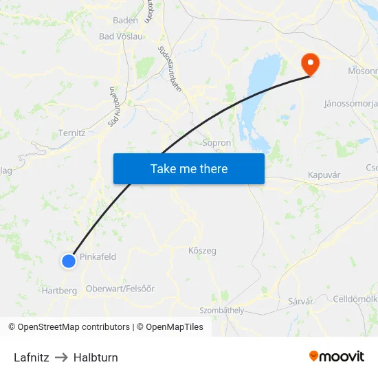 Lafnitz to Halbturn map