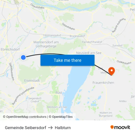 Gemeinde Seibersdorf to Halbturn map