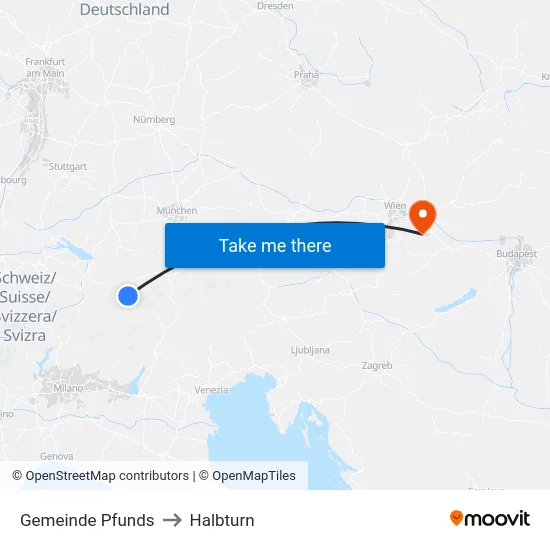 Gemeinde Pfunds to Halbturn map