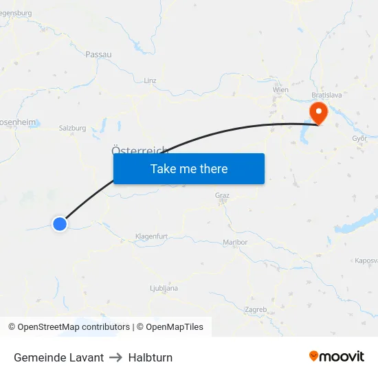 Gemeinde Lavant to Halbturn map