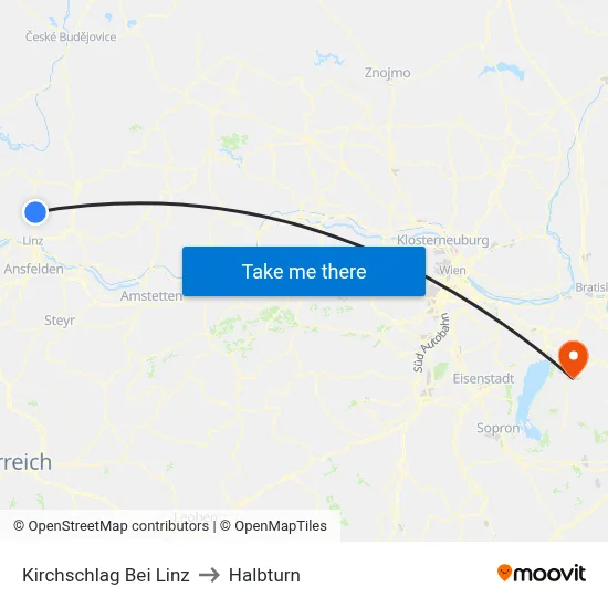 Kirchschlag Bei Linz to Halbturn map