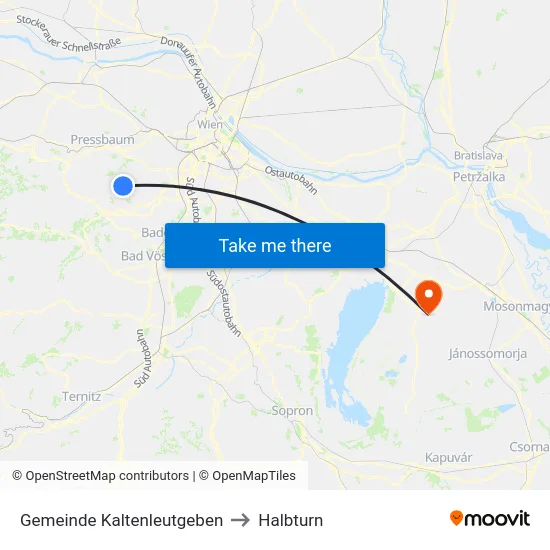 Gemeinde Kaltenleutgeben to Halbturn map