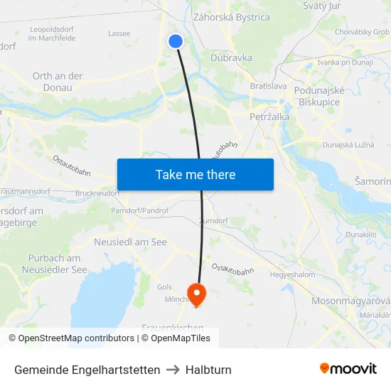 Gemeinde Engelhartstetten to Halbturn map