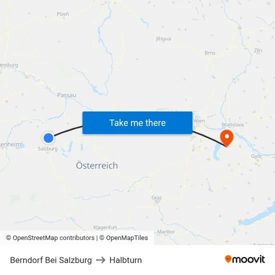 Berndorf Bei Salzburg to Halbturn map