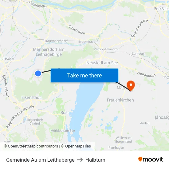 Gemeinde Au am Leithaberge to Halbturn map